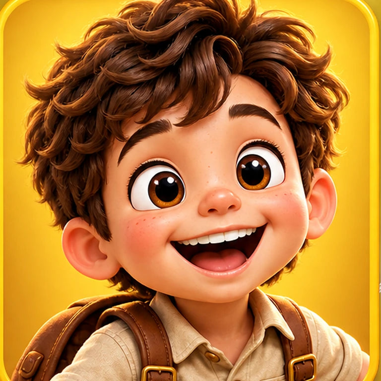 El mismo niño convertido en personaje ilustrado