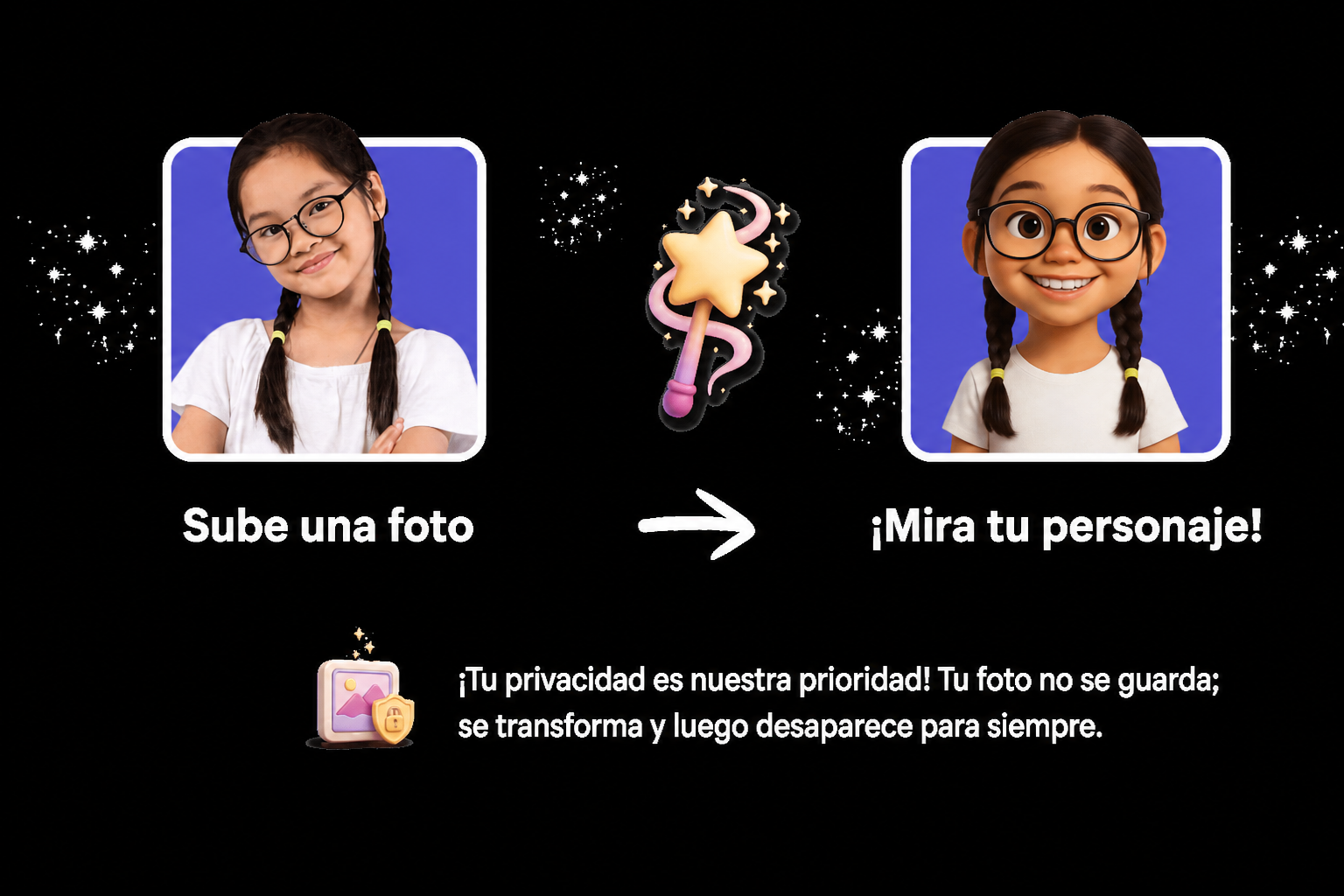 Sube una foto de la abuela y mira el personaje