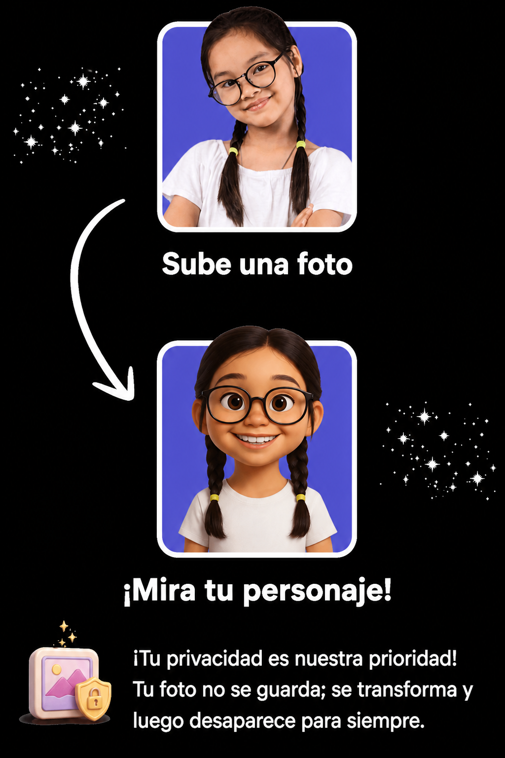 Sube una foto de la abuela y mira el personaje